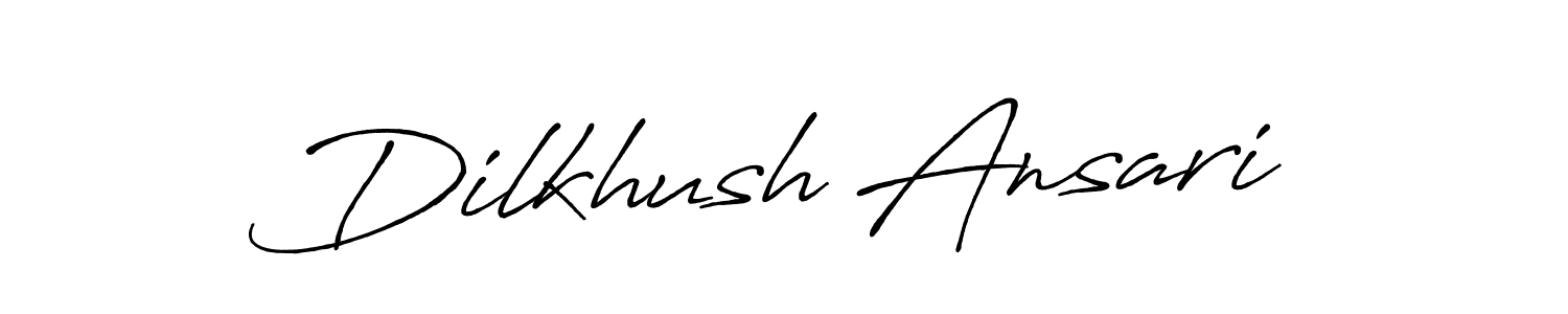 How to make Dilkhush Ansari name signature. Use Antro_Vectra_Bolder style for creating short signs online. This is the latest handwritten sign. Dilkhush Ansari signature style 7 images and pictures png