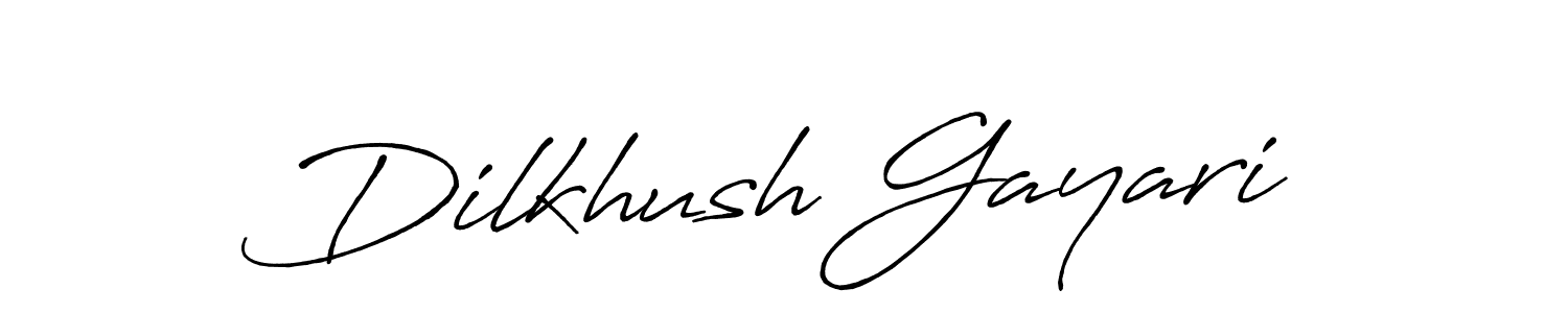 How to make Dilkhush Gayari name signature. Use Antro_Vectra_Bolder style for creating short signs online. This is the latest handwritten sign. Dilkhush Gayari signature style 7 images and pictures png