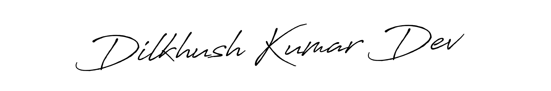 How to make Dilkhush Kumar Dev name signature. Use Antro_Vectra_Bolder style for creating short signs online. This is the latest handwritten sign. Dilkhush Kumar Dev signature style 7 images and pictures png