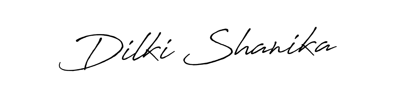 How to make Dilki Shanika name signature. Use Antro_Vectra_Bolder style for creating short signs online. This is the latest handwritten sign. Dilki Shanika signature style 7 images and pictures png