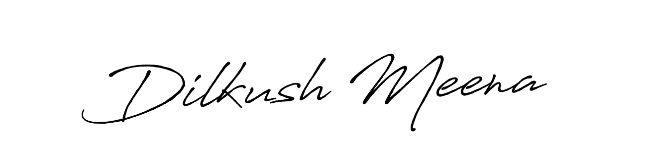 How to make Dilkush Meena name signature. Use Antro_Vectra_Bolder style for creating short signs online. This is the latest handwritten sign. Dilkush Meena signature style 7 images and pictures png