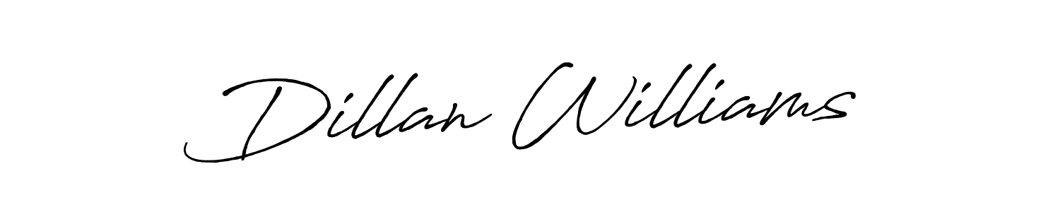Create a beautiful signature design for name Dillan Williams. With this signature (Antro_Vectra_Bolder) fonts, you can make a handwritten signature for free. Dillan Williams signature style 7 images and pictures png