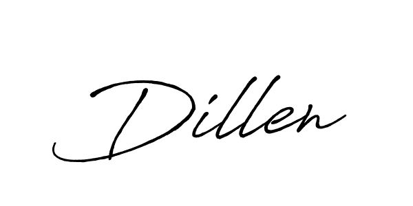 Use a signature maker to create a handwritten signature online. With this signature software, you can design (Antro_Vectra_Bolder) your own signature for name Dillen. Dillen signature style 7 images and pictures png