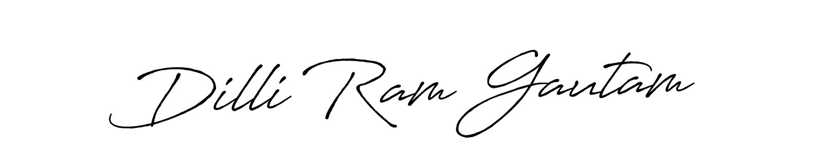 Design your own signature with our free online signature maker. With this signature software, you can create a handwritten (Antro_Vectra_Bolder) signature for name Dilli Ram Gautam. Dilli Ram Gautam signature style 7 images and pictures png