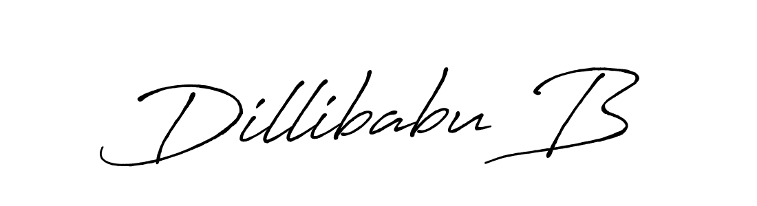 Design your own signature with our free online signature maker. With this signature software, you can create a handwritten (Antro_Vectra_Bolder) signature for name Dillibabu B. Dillibabu B signature style 7 images and pictures png