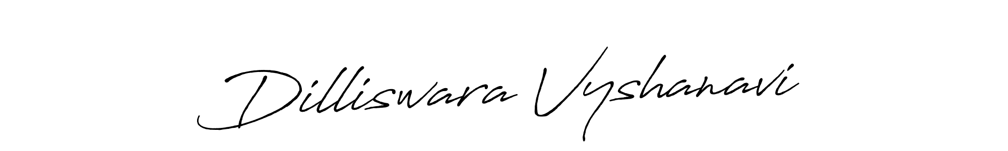 Also we have Dilliswara Vyshanavi name is the best signature style. Create professional handwritten signature collection using Antro_Vectra_Bolder autograph style. Dilliswara Vyshanavi signature style 7 images and pictures png