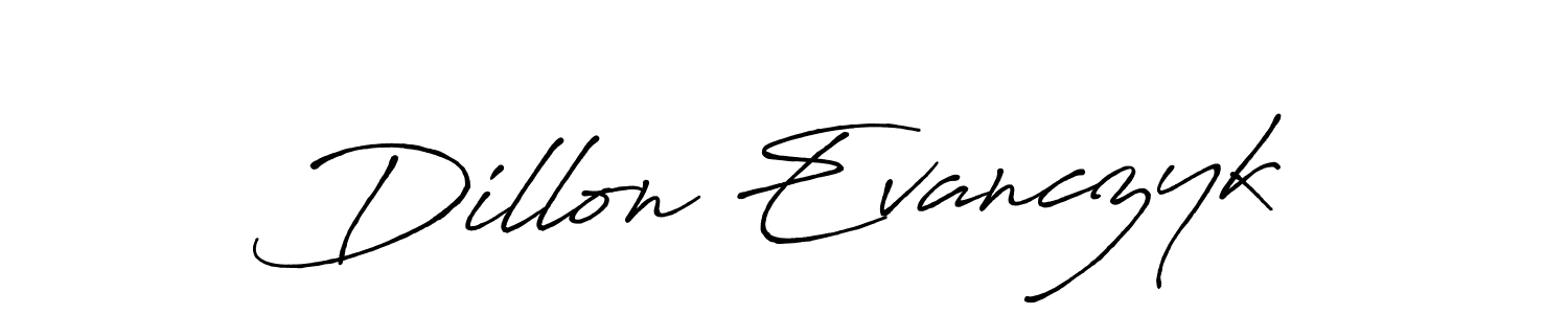 Create a beautiful signature design for name Dillon Evanczyk. With this signature (Antro_Vectra_Bolder) fonts, you can make a handwritten signature for free. Dillon Evanczyk signature style 7 images and pictures png