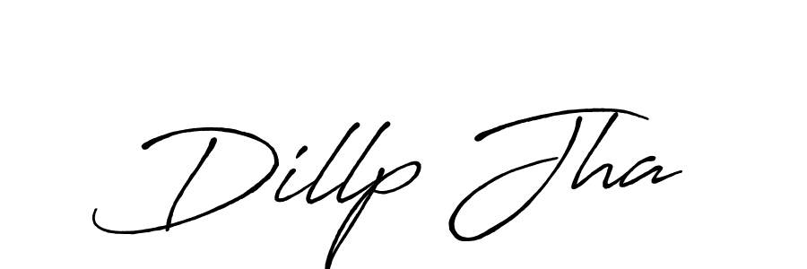 The best way (Antro_Vectra_Bolder) to make a short signature is to pick only two or three words in your name. The name Dillp Jha include a total of six letters. For converting this name. Dillp Jha signature style 7 images and pictures png