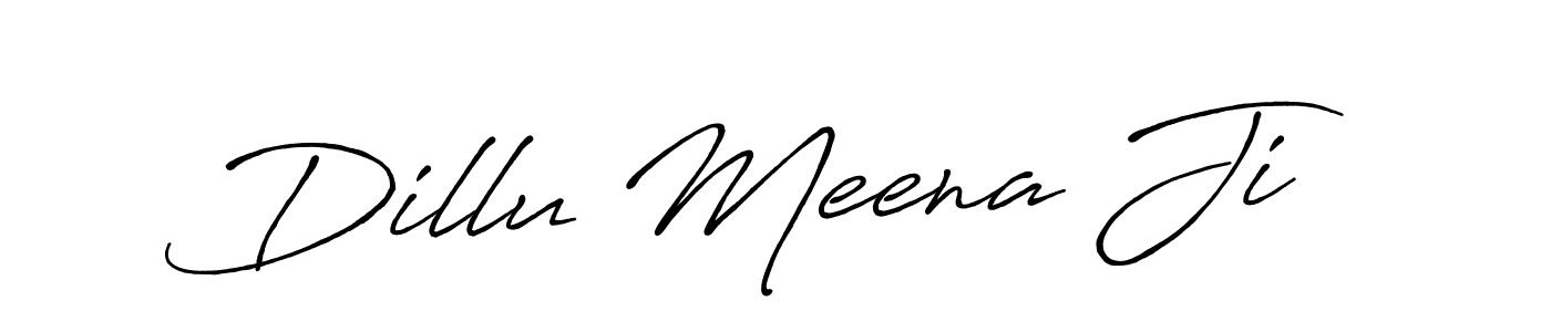 How to make Dillu Meena Ji name signature. Use Antro_Vectra_Bolder style for creating short signs online. This is the latest handwritten sign. Dillu Meena Ji signature style 7 images and pictures png