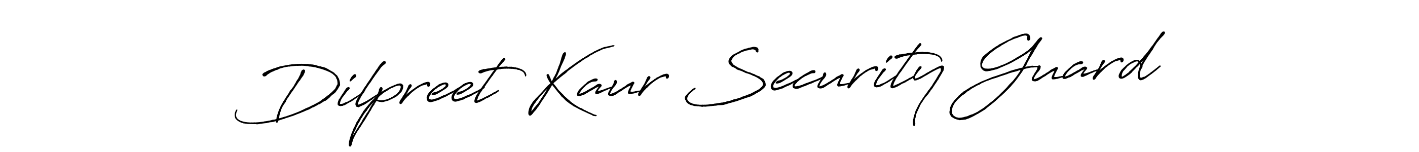 Create a beautiful signature design for name Dilpreet Kaur Security Guard. With this signature (Antro_Vectra_Bolder) fonts, you can make a handwritten signature for free. Dilpreet Kaur Security Guard signature style 7 images and pictures png