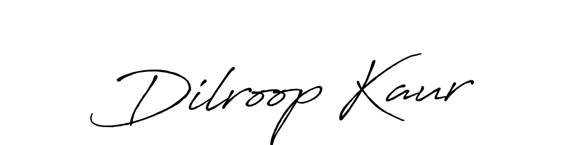 How to make Dilroop Kaur signature? Antro_Vectra_Bolder is a professional autograph style. Create handwritten signature for Dilroop Kaur name. Dilroop Kaur signature style 7 images and pictures png