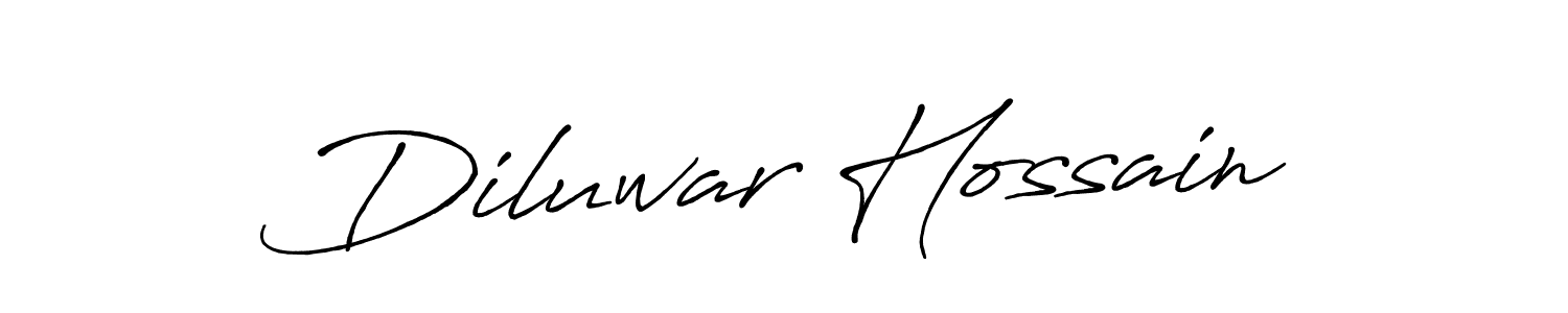 Create a beautiful signature design for name Diluwar Hossain. With this signature (Antro_Vectra_Bolder) fonts, you can make a handwritten signature for free. Diluwar Hossain signature style 7 images and pictures png