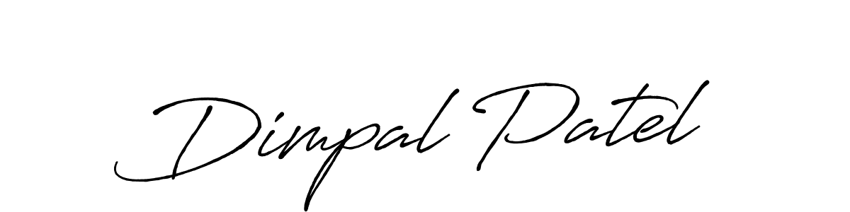 Make a beautiful signature design for name Dimpal Patel. With this signature (Antro_Vectra_Bolder) style, you can create a handwritten signature for free. Dimpal Patel signature style 7 images and pictures png