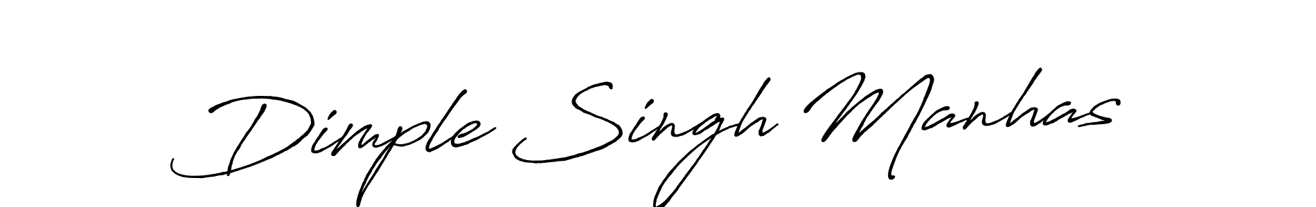 Make a beautiful signature design for name Dimple Singh Manhas. With this signature (Antro_Vectra_Bolder) style, you can create a handwritten signature for free. Dimple Singh Manhas signature style 7 images and pictures png