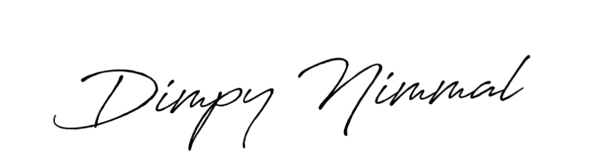 Dimpy Nimmal stylish signature style. Best Handwritten Sign (Antro_Vectra_Bolder) for my name. Handwritten Signature Collection Ideas for my name Dimpy Nimmal. Dimpy Nimmal signature style 7 images and pictures png