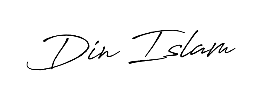 You should practise on your own different ways (Antro_Vectra_Bolder) to write your name (Din Islam) in signature. don't let someone else do it for you. Din Islam signature style 7 images and pictures png