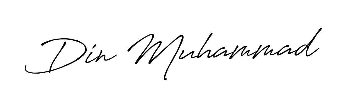 Make a beautiful signature design for name Din Muhammad. With this signature (Antro_Vectra_Bolder) style, you can create a handwritten signature for free. Din Muhammad signature style 7 images and pictures png