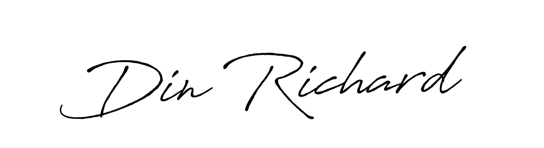 How to make Din Richard name signature. Use Antro_Vectra_Bolder style for creating short signs online. This is the latest handwritten sign. Din Richard signature style 7 images and pictures png