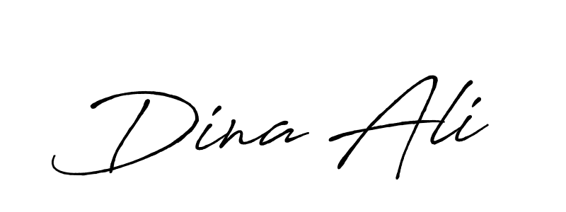 How to make Dina Ali name signature. Use Antro_Vectra_Bolder style for creating short signs online. This is the latest handwritten sign. Dina Ali signature style 7 images and pictures png