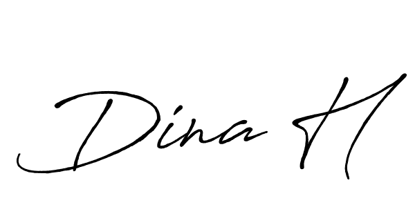 How to make Dina H signature? Antro_Vectra_Bolder is a professional autograph style. Create handwritten signature for Dina H name. Dina H signature style 7 images and pictures png