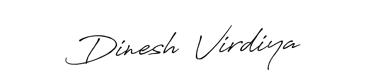 How to make Dinesh  Virdiya name signature. Use Antro_Vectra_Bolder style for creating short signs online. This is the latest handwritten sign. Dinesh  Virdiya signature style 7 images and pictures png