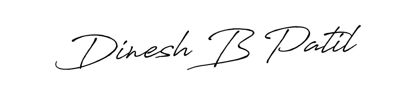 How to make Dinesh B Patil name signature. Use Antro_Vectra_Bolder style for creating short signs online. This is the latest handwritten sign. Dinesh B Patil signature style 7 images and pictures png