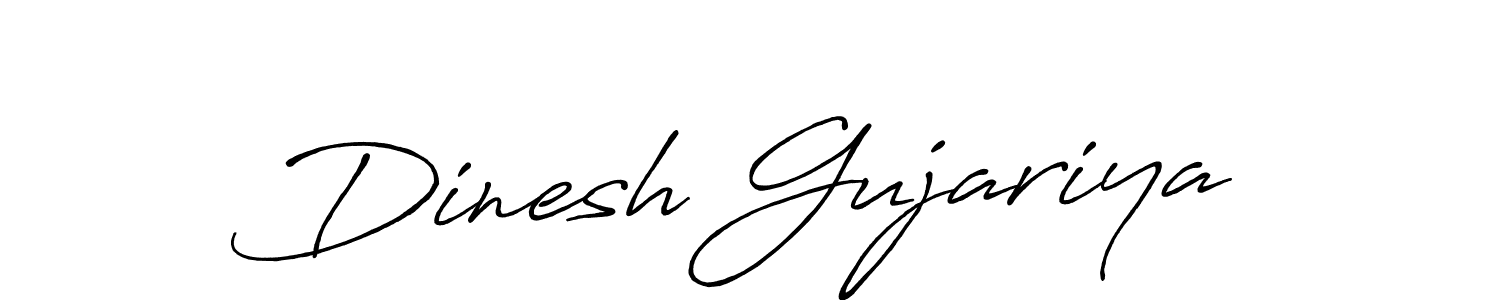 Also we have Dinesh Gujariya name is the best signature style. Create professional handwritten signature collection using Antro_Vectra_Bolder autograph style. Dinesh Gujariya signature style 7 images and pictures png