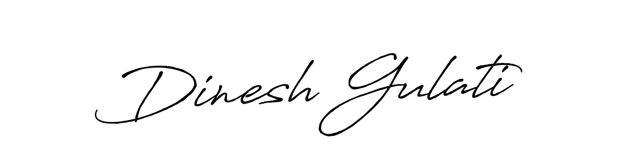 How to make Dinesh Gulati name signature. Use Antro_Vectra_Bolder style for creating short signs online. This is the latest handwritten sign. Dinesh Gulati signature style 7 images and pictures png