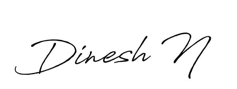 How to make Dinesh N signature? Antro_Vectra_Bolder is a professional autograph style. Create handwritten signature for Dinesh N name. Dinesh N signature style 7 images and pictures png