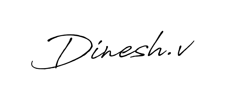 Design your own signature with our free online signature maker. With this signature software, you can create a handwritten (Antro_Vectra_Bolder) signature for name Dinesh.v. Dinesh.v signature style 7 images and pictures png