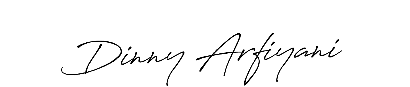 How to make Dinny Arfiyani name signature. Use Antro_Vectra_Bolder style for creating short signs online. This is the latest handwritten sign. Dinny Arfiyani signature style 7 images and pictures png