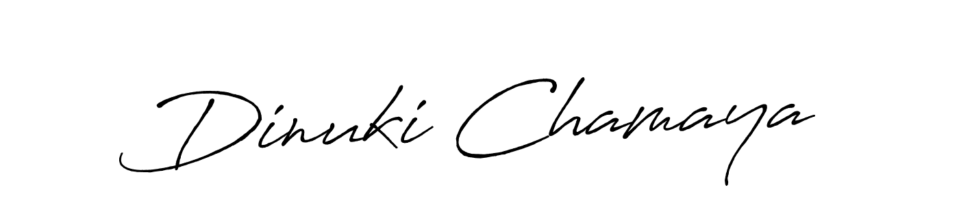 How to make Dinuki Chamaya name signature. Use Antro_Vectra_Bolder style for creating short signs online. This is the latest handwritten sign. Dinuki Chamaya signature style 7 images and pictures png