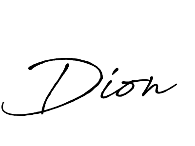 Use a signature maker to create a handwritten signature online. With this signature software, you can design (Antro_Vectra_Bolder) your own signature for name Dion. Dion signature style 7 images and pictures png