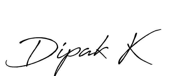 How to make Dipak K name signature. Use Antro_Vectra_Bolder style for creating short signs online. This is the latest handwritten sign. Dipak K signature style 7 images and pictures png