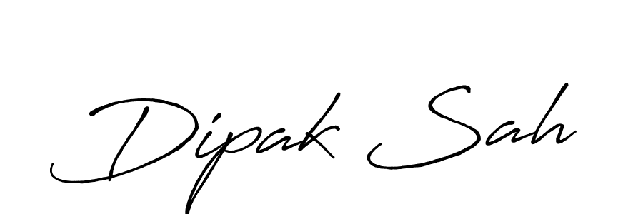 How to make Dipak Sah name signature. Use Antro_Vectra_Bolder style for creating short signs online. This is the latest handwritten sign. Dipak Sah signature style 7 images and pictures png