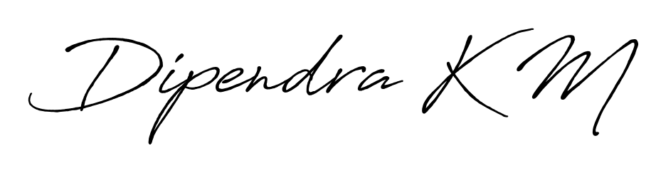 The Antro_Vectra_Bolder font transforms the name Dipendra K M into an executive sign with sharp precision and distinguished character. Dipendra K M signature style 7 images and pictures png
