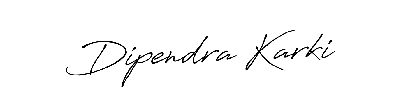 How to make Dipendra Karki name signature. Use Antro_Vectra_Bolder style for creating short signs online. This is the latest handwritten sign. Dipendra Karki signature style 7 images and pictures png