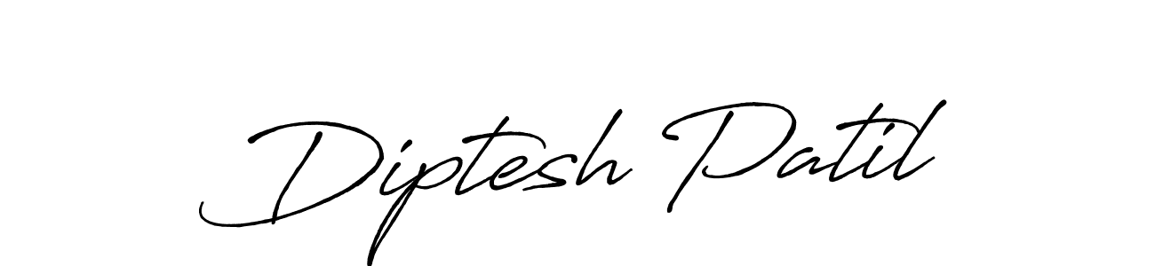 Create a beautiful signature design for name Diptesh Patil. With this signature (Antro_Vectra_Bolder) fonts, you can make a handwritten signature for free. Diptesh Patil signature style 7 images and pictures png