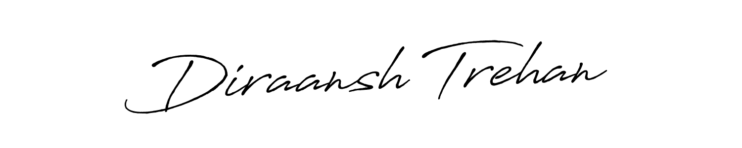 The best way (Antro_Vectra_Bolder) to make a short signature is to pick only two or three words in your name. The name Diraansh Trehan include a total of six letters. For converting this name. Diraansh Trehan signature style 7 images and pictures png