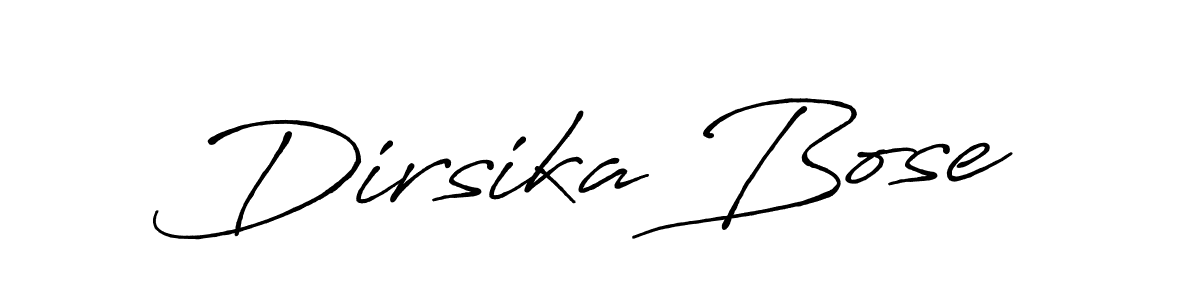 How to make Dirsika Bose name signature. Use Antro_Vectra_Bolder style for creating short signs online. This is the latest handwritten sign. Dirsika Bose signature style 7 images and pictures png