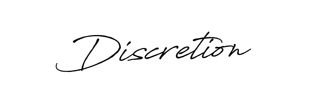 How to make Discretion name signature. Use Antro_Vectra_Bolder style for creating short signs online. This is the latest handwritten sign. Discretion signature style 7 images and pictures png