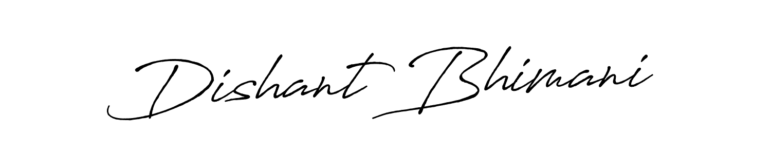 How to make Dishant Bhimani name signature. Use Antro_Vectra_Bolder style for creating short signs online. This is the latest handwritten sign. Dishant Bhimani signature style 7 images and pictures png