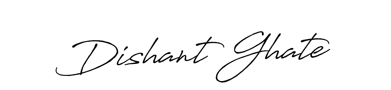 Create a beautiful signature design for name Dishant Ghate. With this signature (Antro_Vectra_Bolder) fonts, you can make a handwritten signature for free. Dishant Ghate signature style 7 images and pictures png