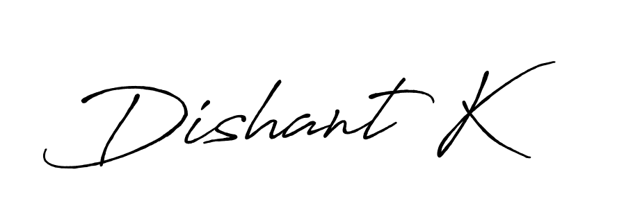 Create a beautiful signature design for name Dishant K. With this signature (Antro_Vectra_Bolder) fonts, you can make a handwritten signature for free. Dishant K signature style 7 images and pictures png