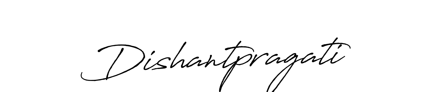 How to make Dishantpragati name signature. Use Antro_Vectra_Bolder style for creating short signs online. This is the latest handwritten sign. Dishantpragati signature style 7 images and pictures png