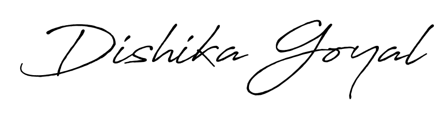 Express your personality with a custom Dishika Goyal signature crafted with Antro_Vectra_Bolder typography. Free transparent PNG download available. Dishika Goyal signature style 7 images and pictures png