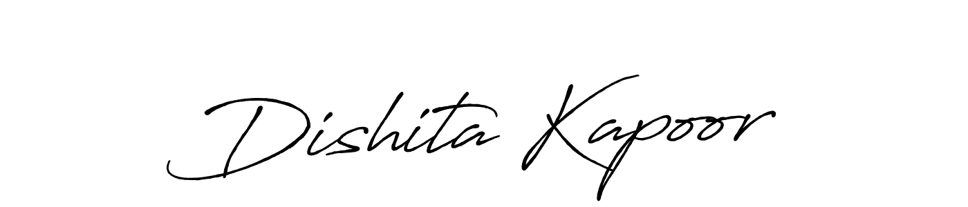 Create a beautiful signature design for name Dishita Kapoor. With this signature (Antro_Vectra_Bolder) fonts, you can make a handwritten signature for free. Dishita Kapoor signature style 7 images and pictures png