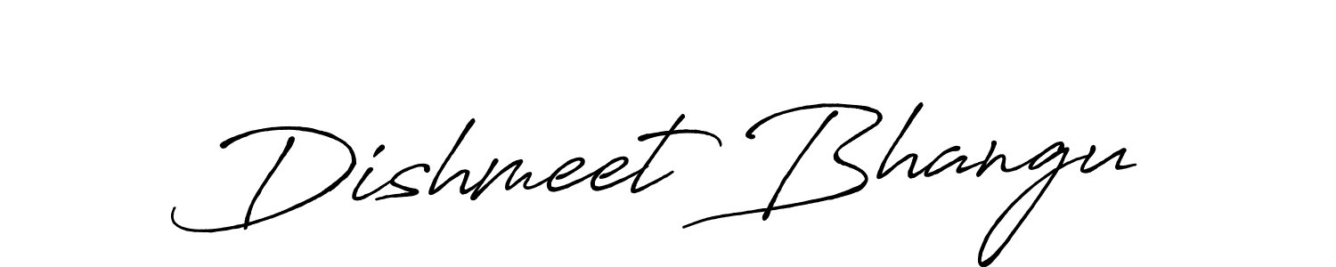 Design your own signature with our free online signature maker. With this signature software, you can create a handwritten (Antro_Vectra_Bolder) signature for name Dishmeet Bhangu. Dishmeet Bhangu signature style 7 images and pictures png