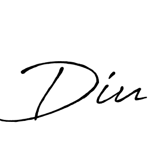 Make a beautiful signature design for name Diu. With this signature (Antro_Vectra_Bolder) style, you can create a handwritten signature for free. Diu signature style 7 images and pictures png