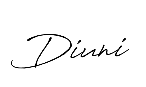 The best way (Antro_Vectra_Bolder) to make a short signature is to pick only two or three words in your name. The name Diuni include a total of six letters. For converting this name. Diuni signature style 7 images and pictures png